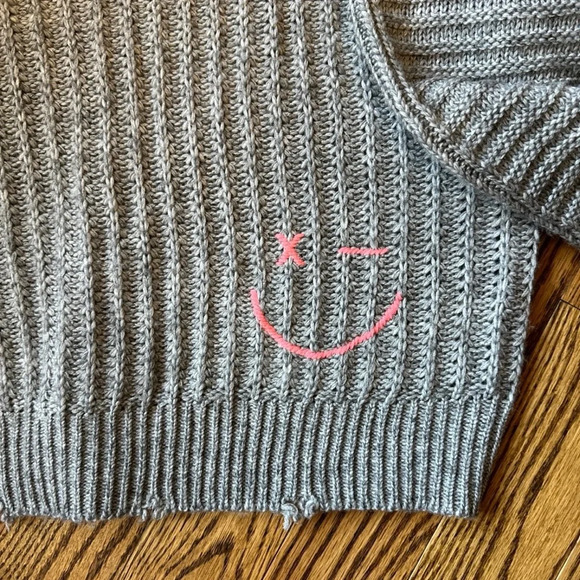 Vintage  Havana Gray Sweater with‎ Pink Stitching - Picture 3 of 6